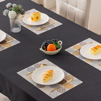 Color Splash PVC Mats for Dining Table, Abstract Circles - Olive Brown