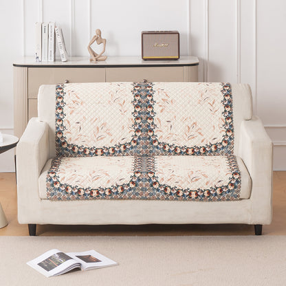 LoomVerse Quilted Sofa Cover Set Washable Sofa Panel for Seat & Back - Petal Harmony