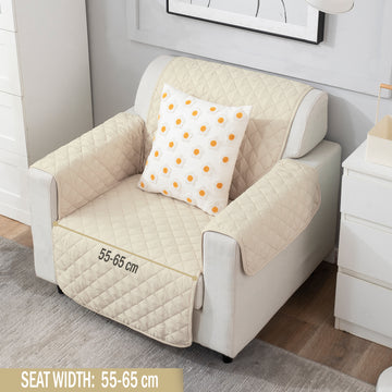 Cream elegant single seater sofa cover