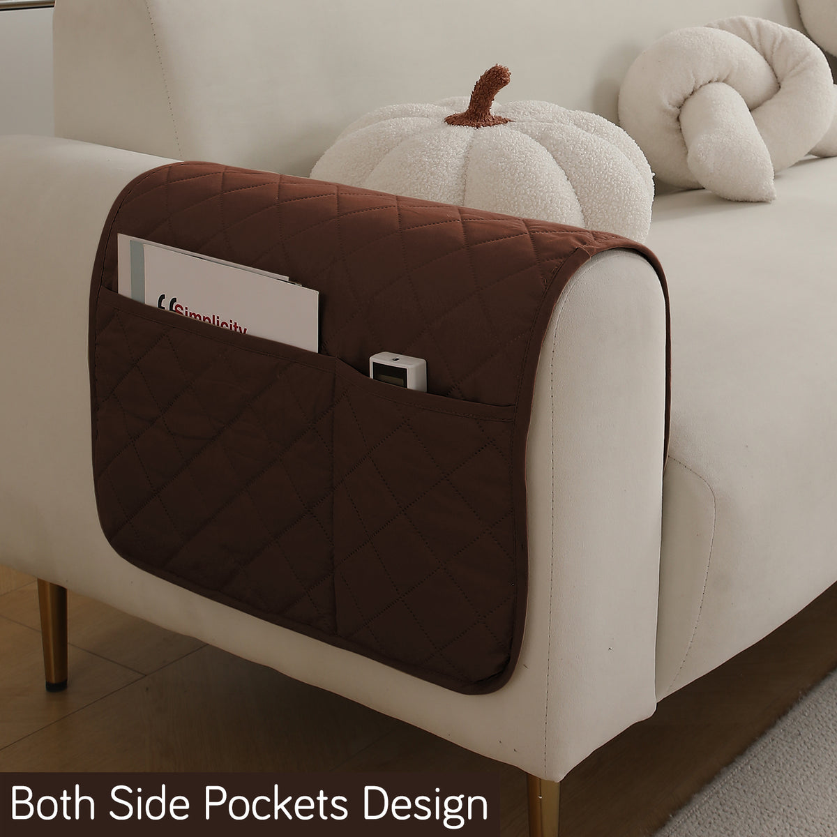 Drylin Quilted Sofa Cover Mat, Brown