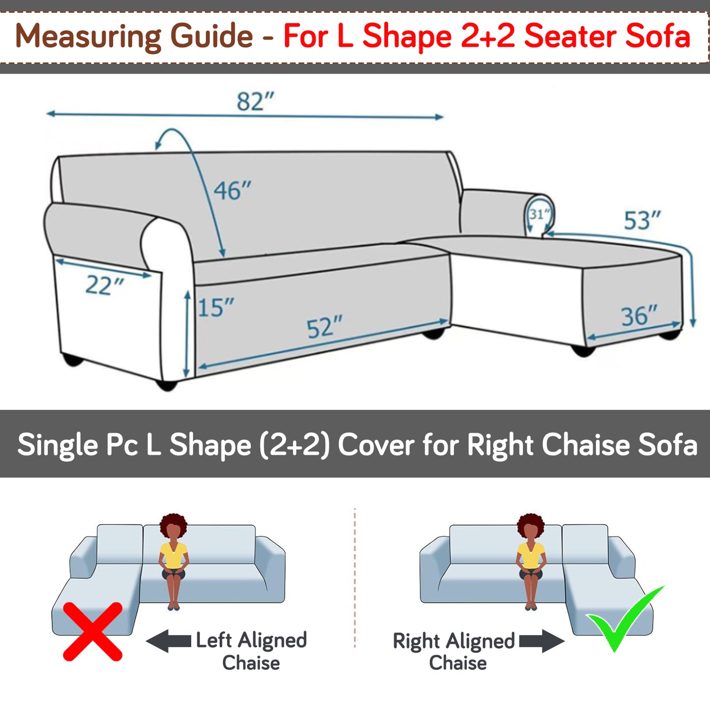 Elira Series Quilted One-Piece L Shape Sofa Cover Mat with Left and Right Chaise, Intense Grey Abstract Floral
