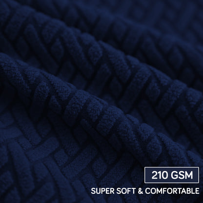 HOKIPO Premium Jacquard Stretchable Tub Chair Cover Slipcover, Navy Blue