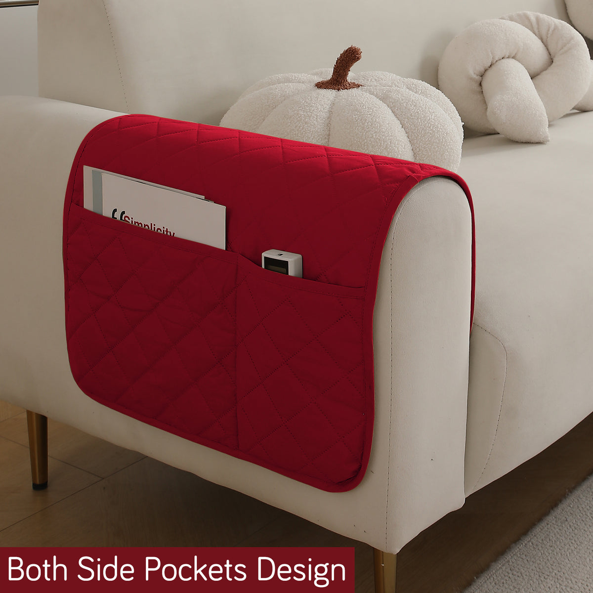 Drylin Quilted Sofa Cover Mat, Red