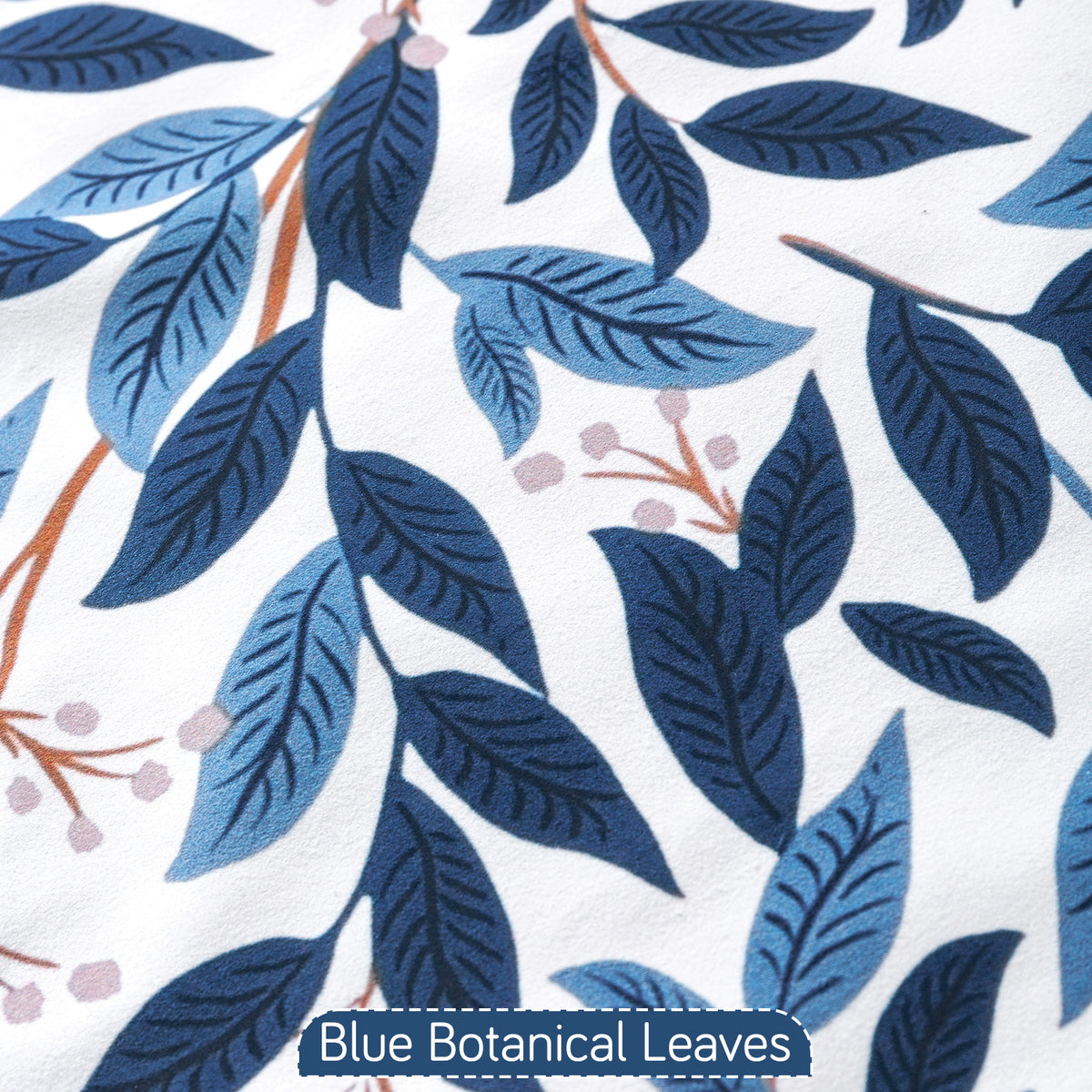 'Whispers of Nature' Series Holland Velvet L Shape Sofa Cover Seat Mat with Tassels, Indigo Foliage