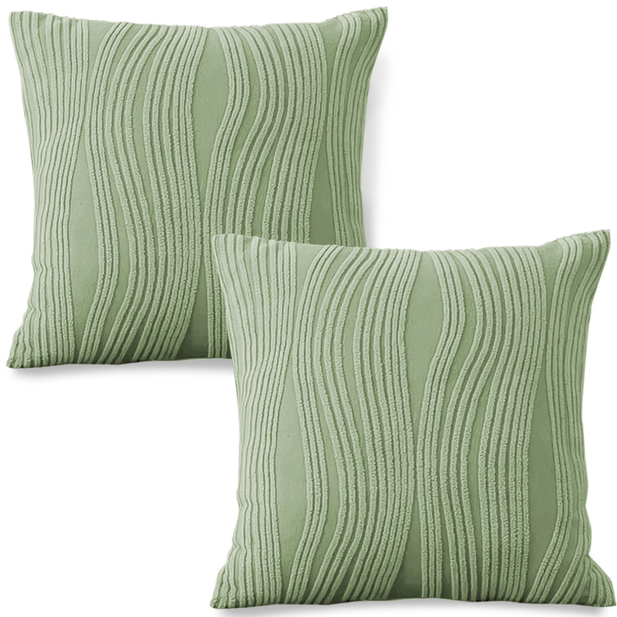 Nestiva Series Premium Knitting Jacquard Sofa Cushion Cover - Pastel Green
