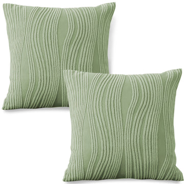 Nestiva Series Premium Knitting Jacquard Sofa Cushion Cover - Pastel Green