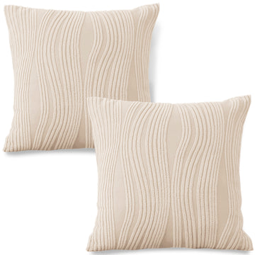 Nestiva Series Premium Knitting Jacquard Sofa Cushion Cover - Skimmed Cream