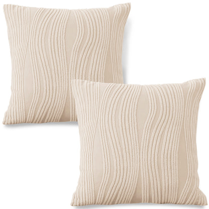 Nestiva Series Premium Knitting Jacquard Sofa Cushion Cover - Skimmed Cream