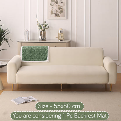 'Italian Caelora' Luxury Jacquard Plush Anti-Slip Sofa Cover Mat - Sage Green