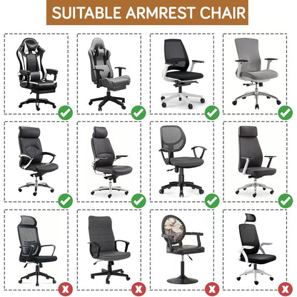 140gsm Printed Armrest Covers for Office Chair (Elastic Style), 1 Pair, Copper Brown Floral