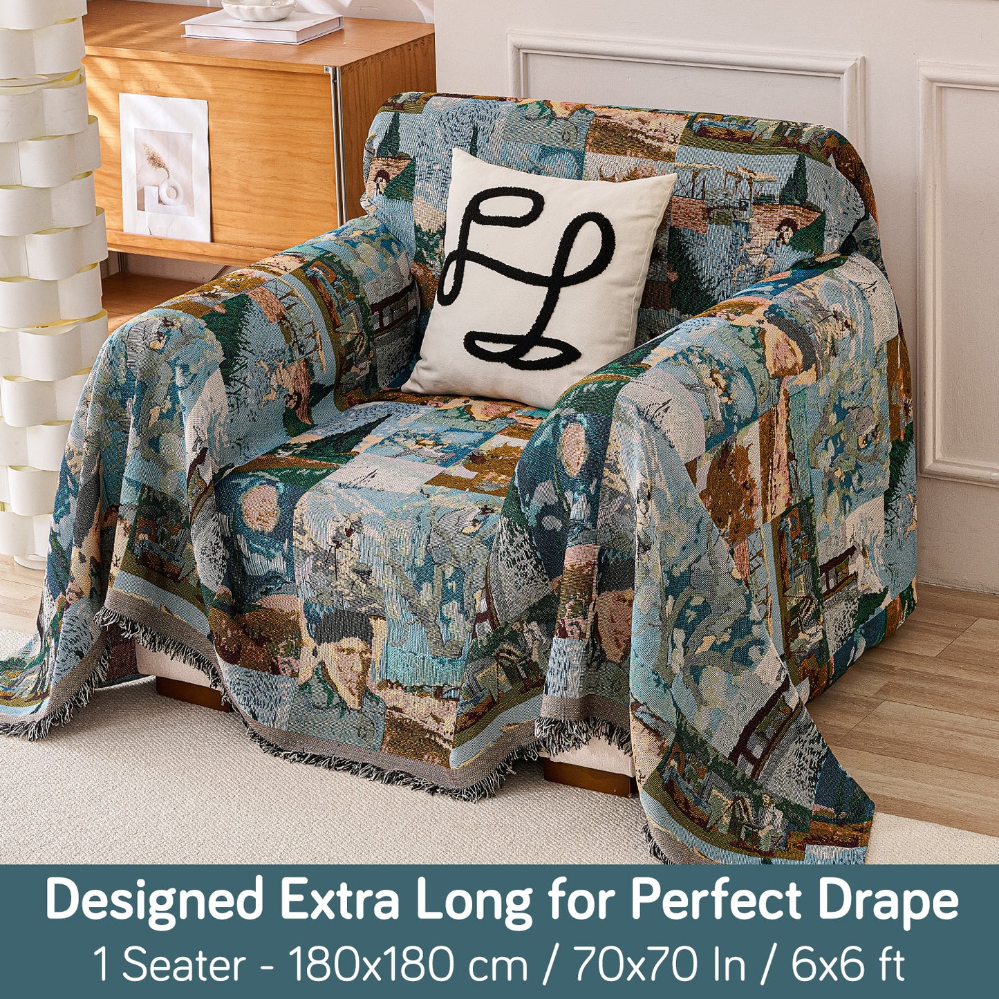 All-Season Chenille Sofa Throw, Canvas of Nature Series