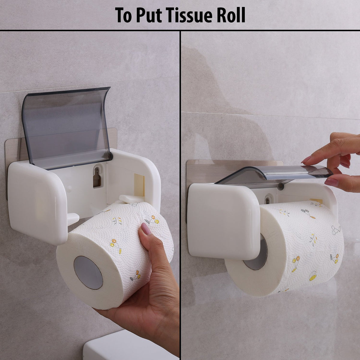 wall mounted Tissue roll holder bathroom organizer