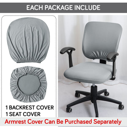 Office Chair Cover for Task Chair – 140 GSM Stretchable Fabric – Washable & Anti-Slip – Fits Small Office Chairs Without Headrest, Smoke Grey