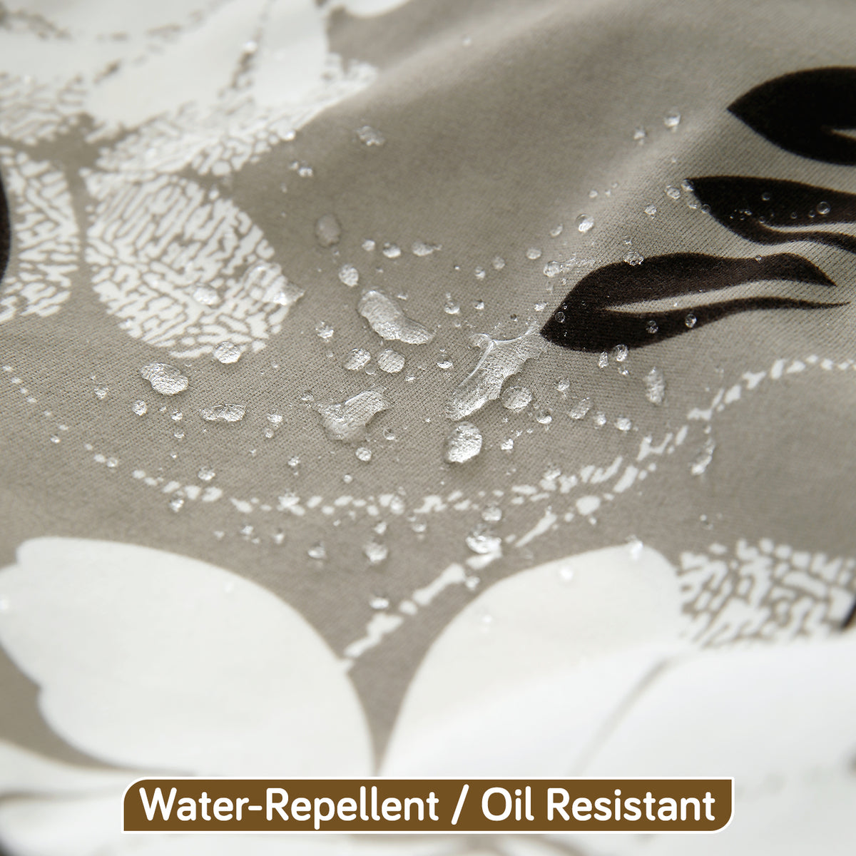 Buy Feather Brown Floral Printed Water-Repellent & Oil Resistant Tables Cover