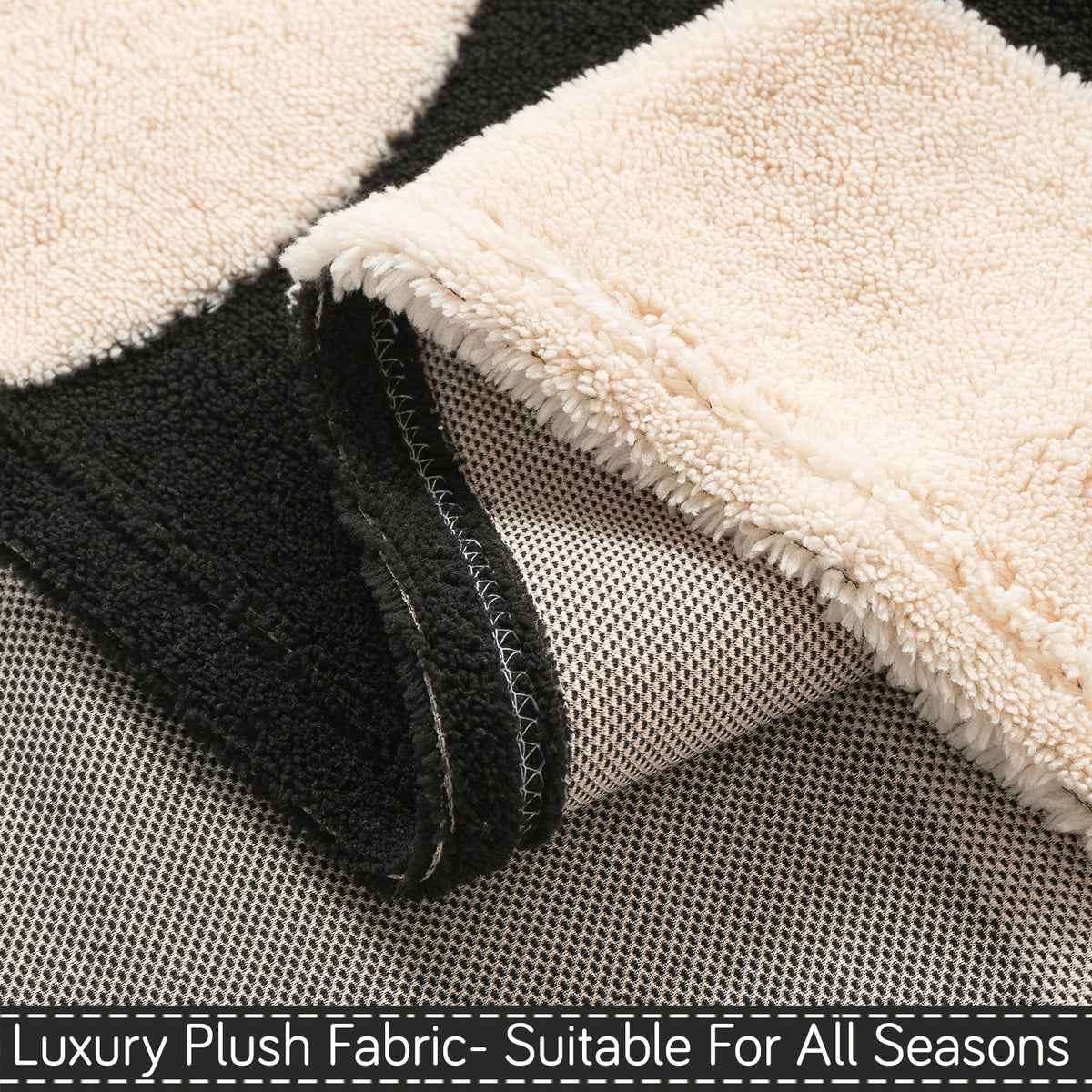 'Noirea Series' Plush Sofa Cover for Seat & Back, Wavy Stripe