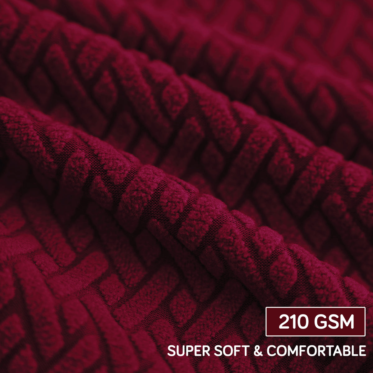 Premium Jacquard Stretchable Tub Chair Cover Slipcover, Burgundy