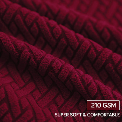HOKIPO Premium Jacquard Stretchable Tub Chair Cover Slipcover, Burgundy