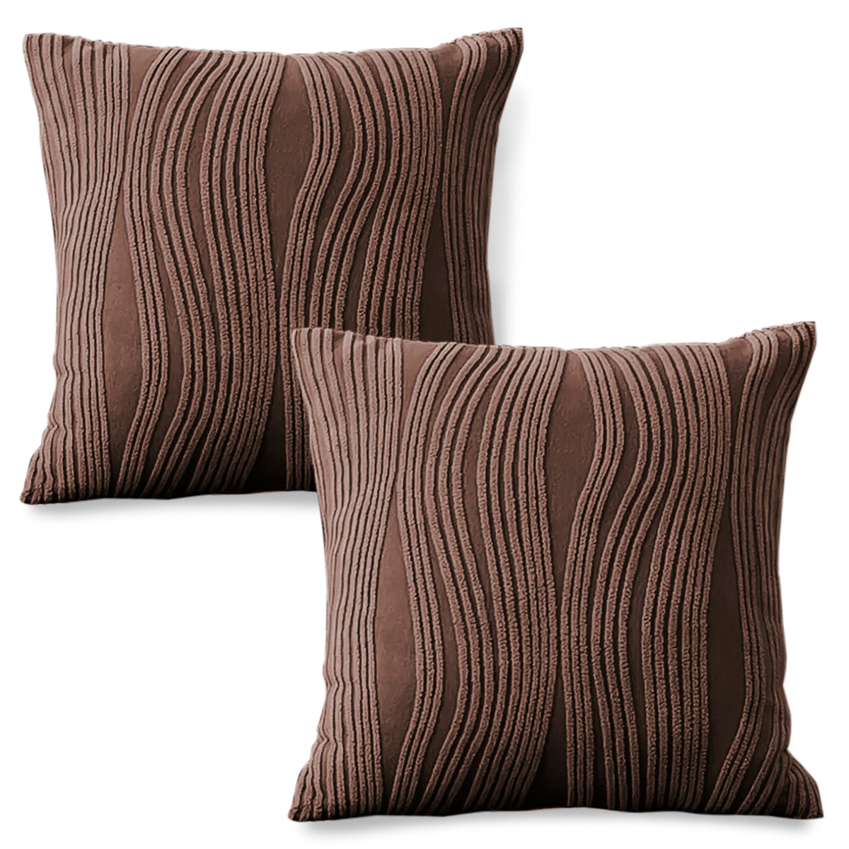 Nestiva Series Premium Knitting Jacquard Sofa Cushion Cover - Chocolate Brown