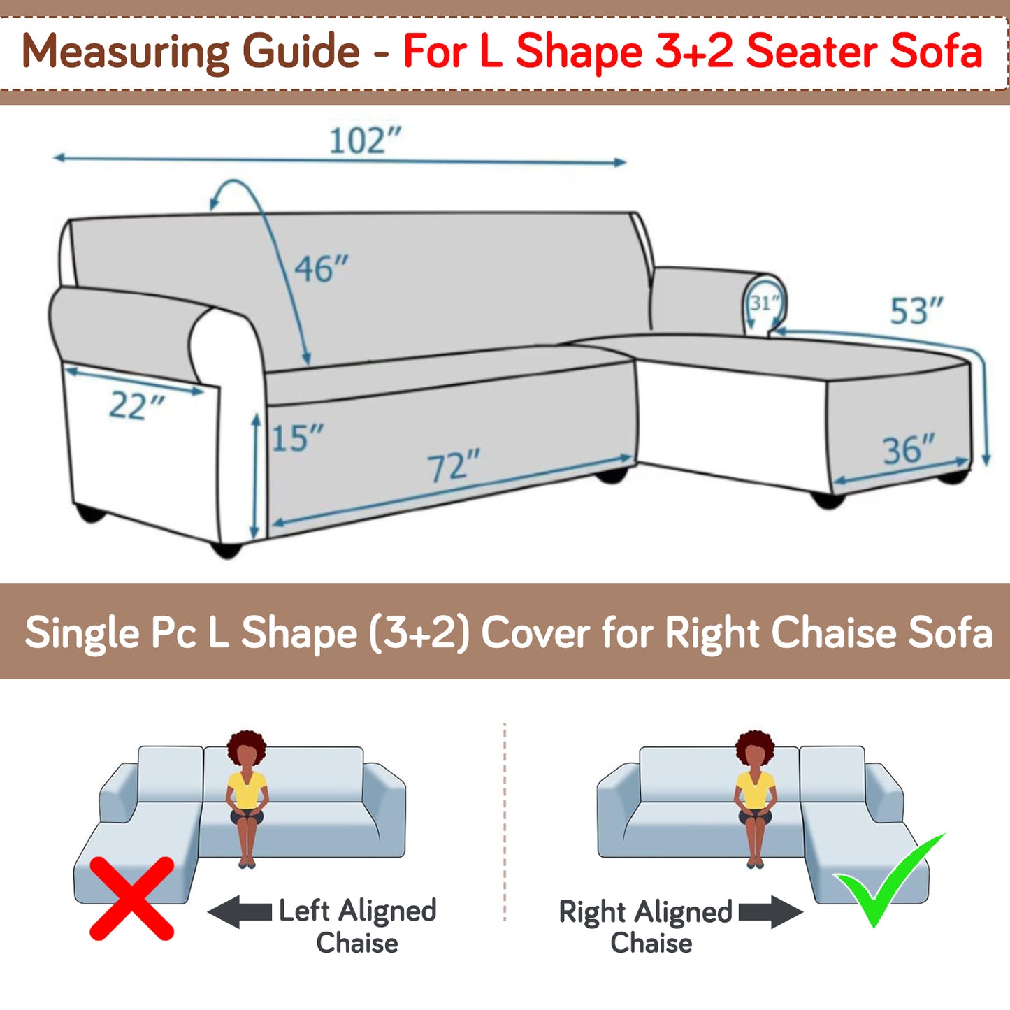 Elira Series Quilted One-Piece L Shape Sofa Cover Mat with Left and Right Chaise, Beige Abstract Geometry