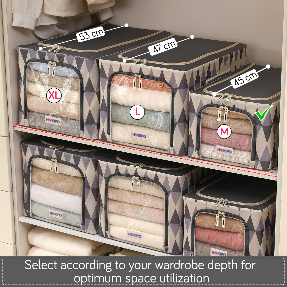 Foldable Cloth Storage  Box Organizer for Wardrobe - Ash Mirage