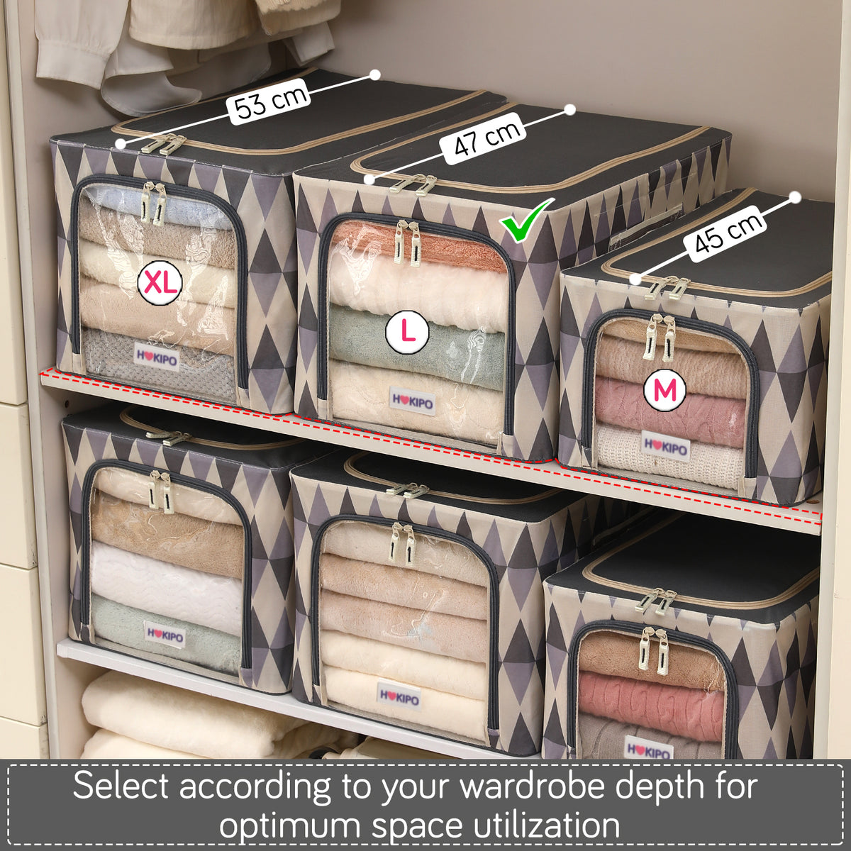 Foldable Cloth Storage  Box Organizer for Wardrobe - Ash Mirage