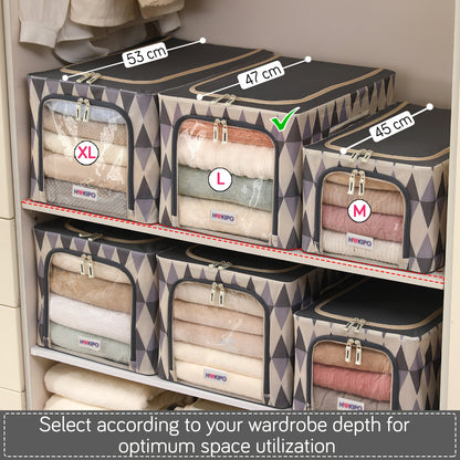 Foldable Cloth Storage  Box Organizer for Wardrobe - Ash Mirage