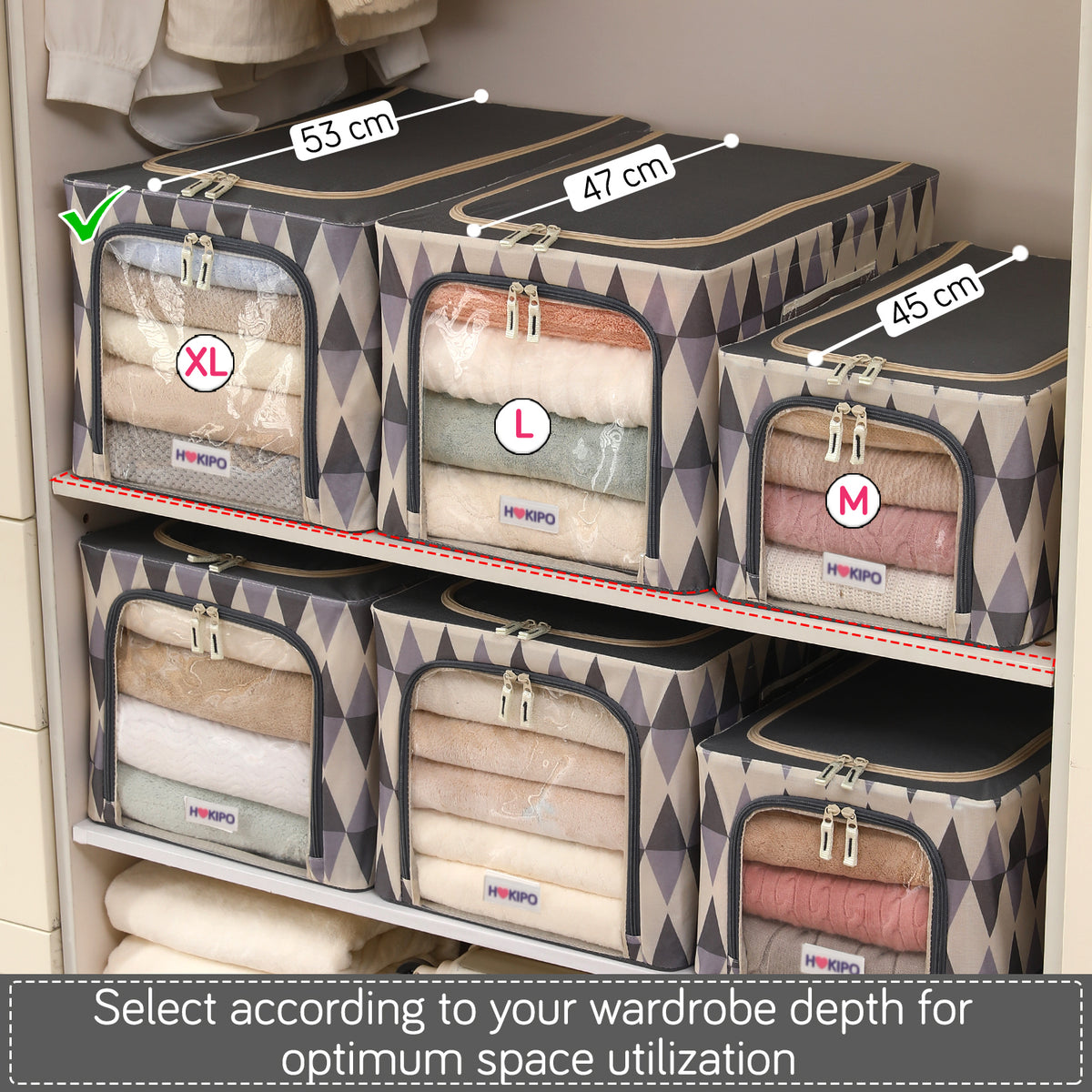 Foldable Cloth Storage  Box Organizer for Wardrobe - Ash Mirage