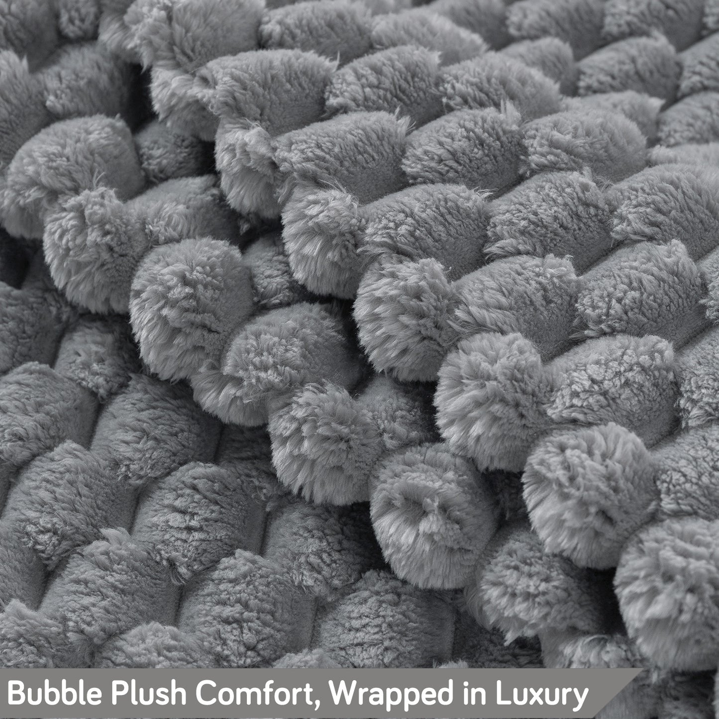 'BunnySoft Series' Plush Sofa Cover Throw for Sofa Seat & Back, Moon Grey