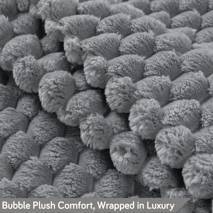 'BunnySoft Series' Plush Sofa Cover Throw for Sofa Seat & Back, Moon Grey