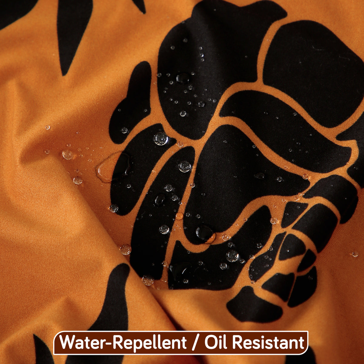 Buy Copper Brown Floral Printed Water-Repellent & Oil Resistant Tables Cover