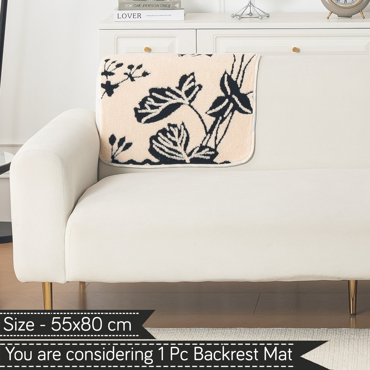 Luxury Plush Sherpa Anti-Slip Sofa Cover Mat, 'Noirea Series'| Butterfly Garden