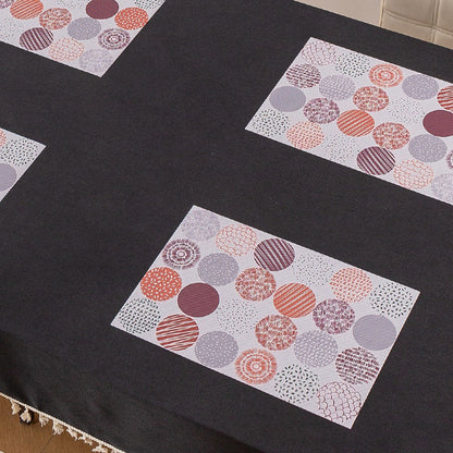 Color Splash PVC Mats for Dining Table, Bloom Circles - Rose Dust