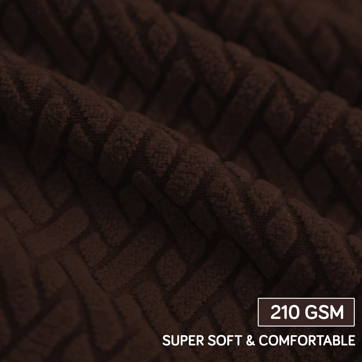 Premium Jacquard Stretchable Tub Chair Cover Slipcover, Chocolate Brown