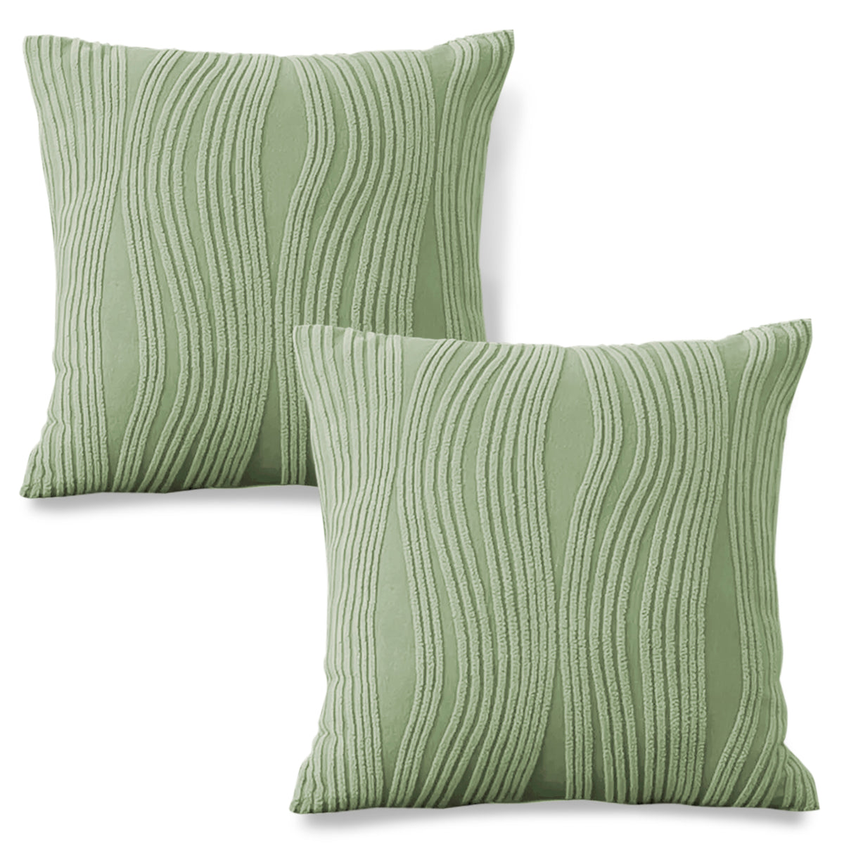 Nestiva Series Premium Knitting Jacquard Sofa Cushion Cover - Pastel Green