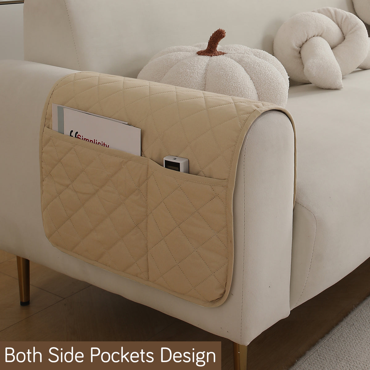 Drylin Quilted Sofa Cover Mat, Beige