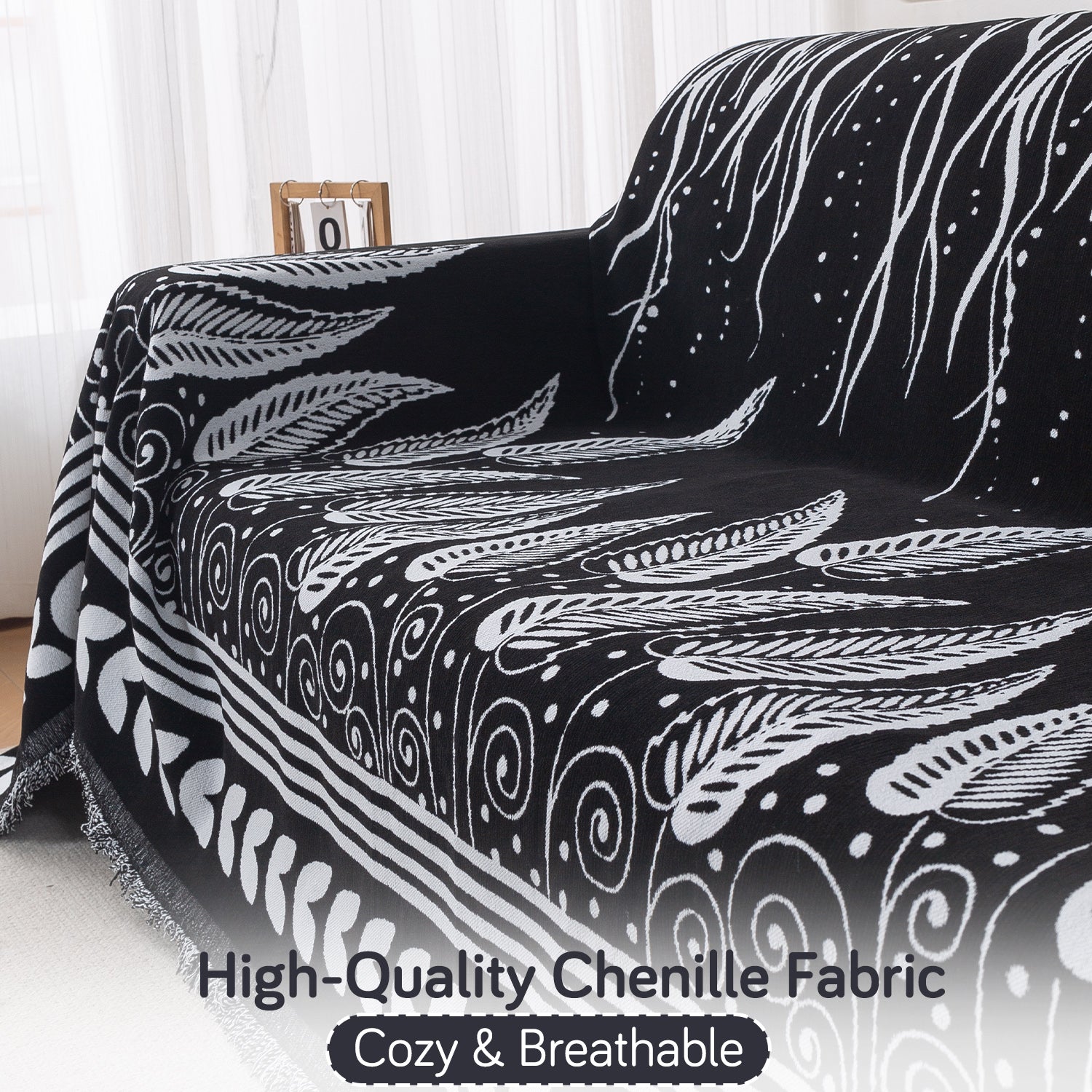 High Quality Chenille Fabric, Cozy & Breathable Sofa Throw - HOKIPO