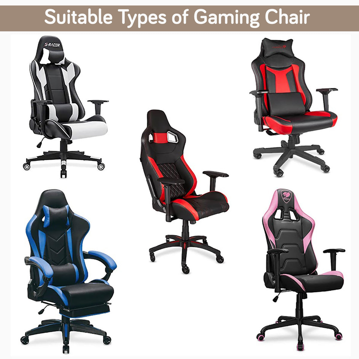 Printed Gaming Chair Seat Cover Elastic Computer Rotating Chair, Natural Beige Abstract Art