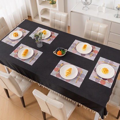 Color Splash PVC Mats for Dining Table, Bloom Circles - Rose Dust