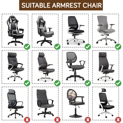 140gsm Armrest Covers for Office Chair (Elastic Style), 1 Pair, Camel