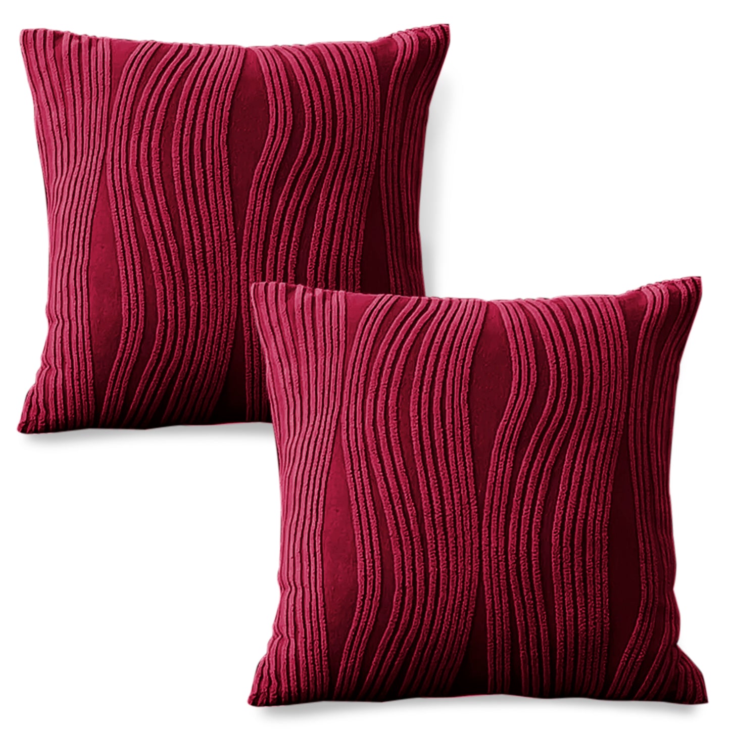 Nestiva Series Premium Knitting Jacquard Sofa Cushion Cover - Burgundy