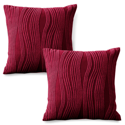 Nestiva Series Premium Knitting Jacquard Sofa Cushion Cover - Burgundy