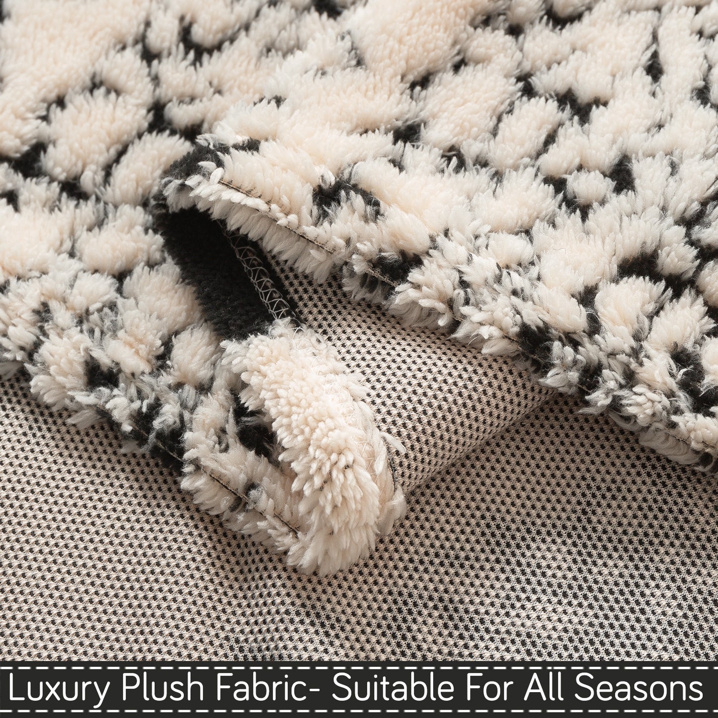 'Noirea Series' Plush Sofa Cover for Seat & Back, Textured Stripe