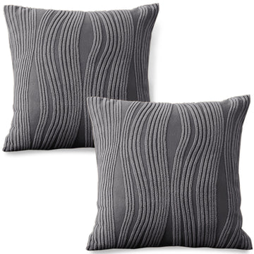 Nestiva Series Premium Knitting Jacquard Sofa Cushion Cover - Porpoise Grey