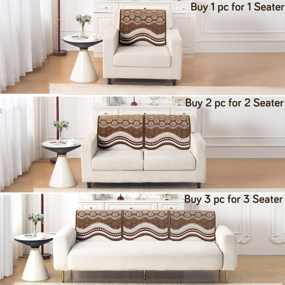 Serene Curves Sofa Cover Mat, Flowy Swirl