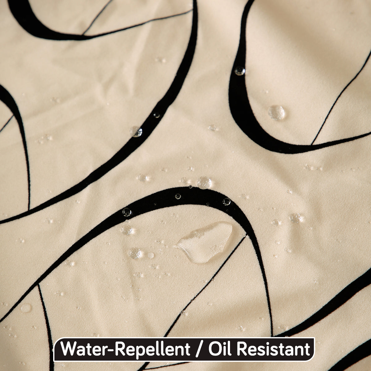 Buy Natural Beige Abstract Art Printed Water-Repellent & Oil Resistant Tables Cover