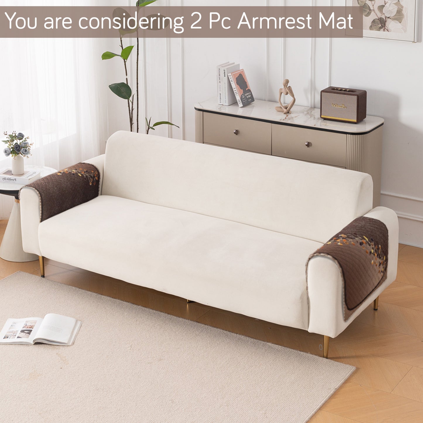 LoomVerse Quilted Sofa Cover Set Washable Sofa Panel for Seat & Back - Autumn Drape