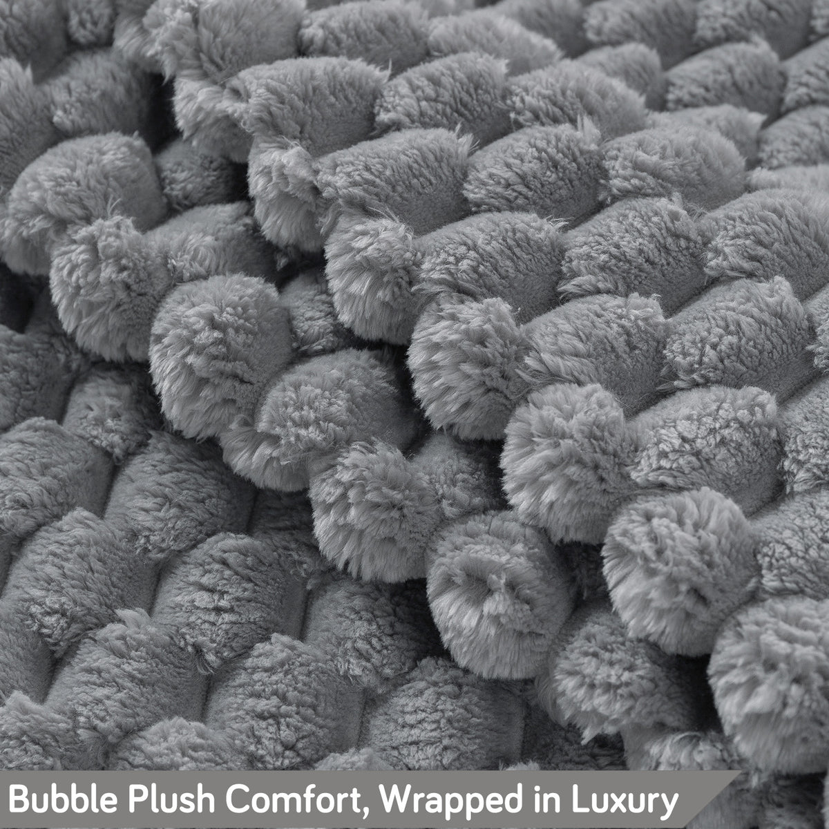 'BunnySoft Series' Plush Sofa Cover Throw for Sofa Seat & Back, Moon Grey