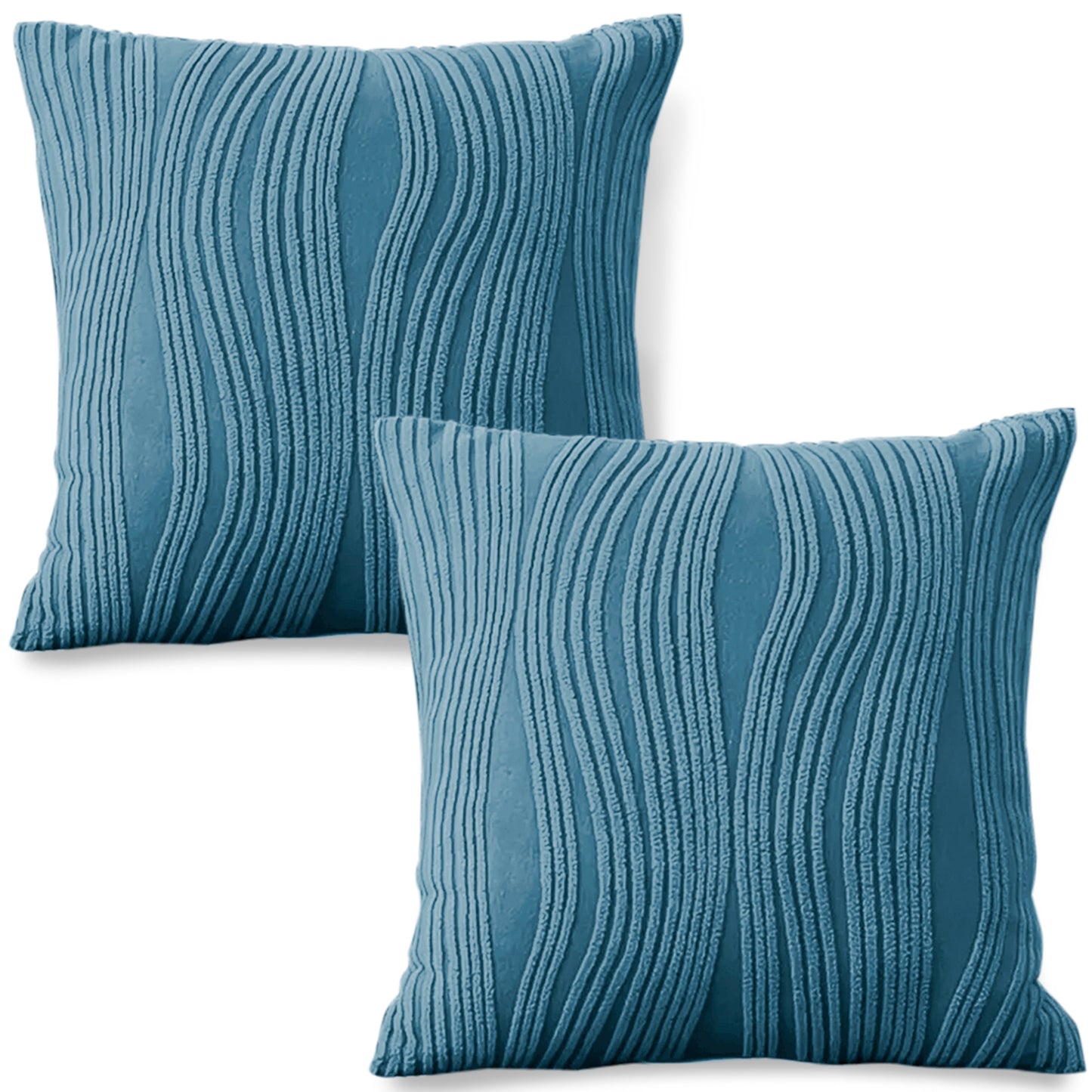 Nestiva Series Premium Knitting Jacquard Sofa Cushion Cover - Sea Blue