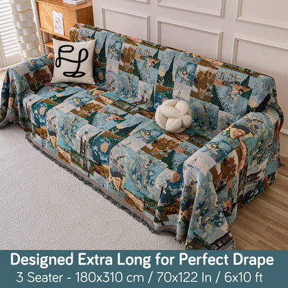 All-Season Chenille Sofa Throw, Canvas of Nature Series