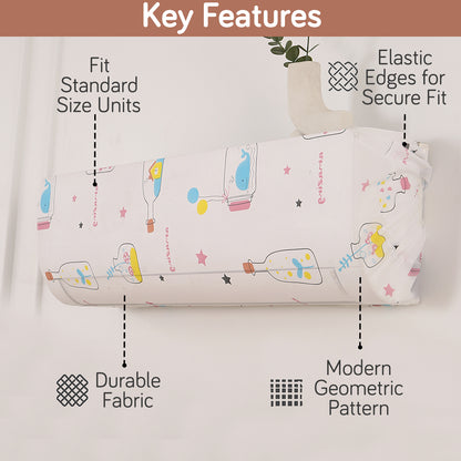 Dustproof, Waterproof & Washable Indoor AC Cover - Whimsical Bottles